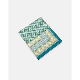 Fabindia Teal Ambara Cotton Printed Bed Cover-picture-27