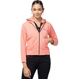 fabitto Solid Zipper Fleece Full Sleeves Hooded Neck Regular Fit Casual Sweatshirt Hoodie for Women-picture-37