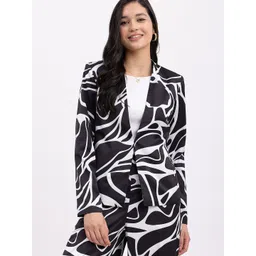 FableStreet Animal Printed Longline Tailored Jacket-picture-41