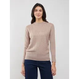 Fablestreet Beige Acrylic Regular Fit Sweater-picture-32