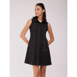 Fablestreet Black Regular Fit Shirt Dress-picture-10