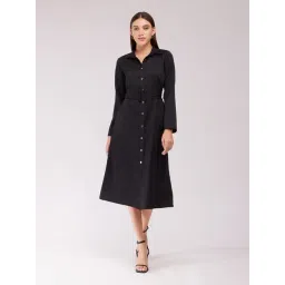 Fablestreet Black Regular Fit Shirt Dress-picture-30