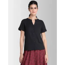 Fablestreet Black V Neck Shirt-picture-26