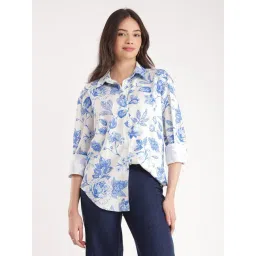 Fablestreet Blue & White Floral Print Shirt-picture-40