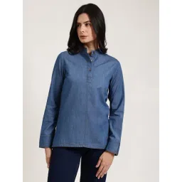 Fablestreet Blue Cotton Regular Fit Top-picture-30