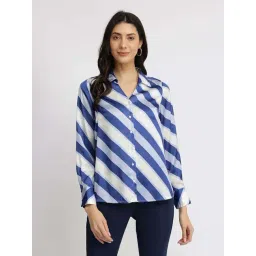 Fablestreet Blue Regular Fit Striped Shirt-picture-34