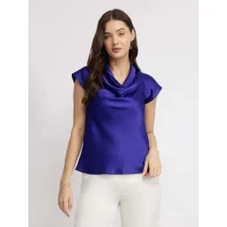 Fablestreet Blue Satin Regular Fit Top-picture-37