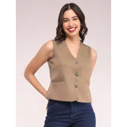 Fablestreet Brown Relaxed Fit Waistcoat-picture-37