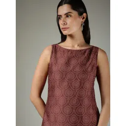 Fablestreet Burgundy Polyester Regular Fit Tribal Casual Dress-picture-25