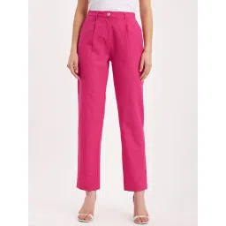 Fablestreet Fuchsia Linen Trousers-picture-48