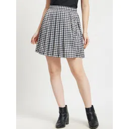 FableStreet Geometric Printed Mini Length Flared Skirt-picture-31