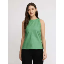 Fablestreet Green Cotton Regular Fit Top-picture-24