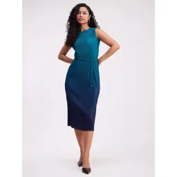 Fablestreet Green Pleated Shift Dress-picture-10