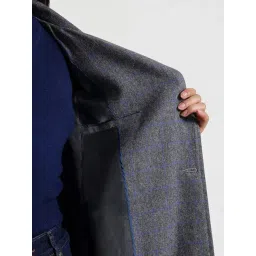 Fablestreet Grey Tweed Checked Trench Coat image 4