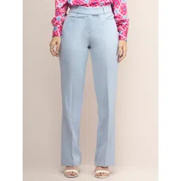 Fablestreet Light Blue Relaxed Fit Mid Rise Trousers-picture-17
