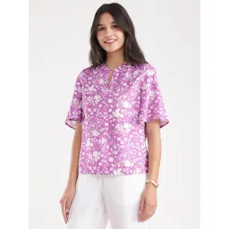 Fablestreet Lilac & White Floral Print Top-picture-26