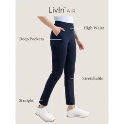 FableStreet LivIn Air Straight Fit High-Rise Regular Trousers image 4