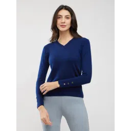 Fablestreet Navy Acrylic Regular Fit Sweater-picture-31