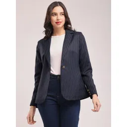 Fablestreet Navy & White Striped Blazer-picture-11