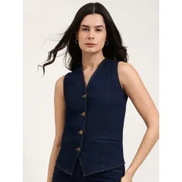 Fablestreet Navy Blue Cotton Regular Fit Top-picture-37