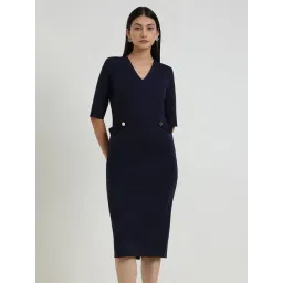 Fablestreet Navy Blue Regular Fit Dress-picture-30