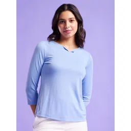 FableStreet Notched Neck Regular Top-picture-37