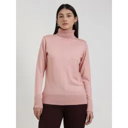 Fablestreet Pink Acrylic Solid Sweater-picture-10