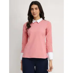 Fablestreet Pink Cotton Collar Style Shirt-picture-16