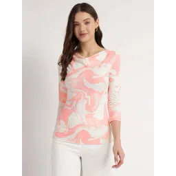 Fablestreet Pink Marble Print Knit Top-picture-21