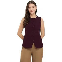 fablestreet Princess Line Waistcoat - Maroon-picture-22