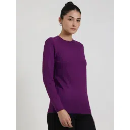 Fablestreet Purple Nylon Solid Sweater-picture-48