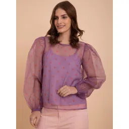 Fablestreet Purple Printed Top-picture-21