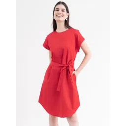 Fablestreet Red Regular Fit Wrap Dress-picture-36