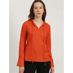 Fablestreet Rust Cotton Regular Fit Top-picture-31