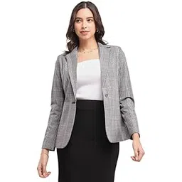 fablestreet Single Breasted Blazer - Black and White-picture-23