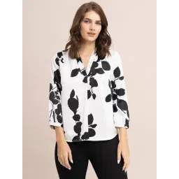 Fablestreet White Floral Print Top-picture-24