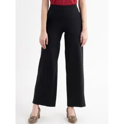 FableStreet Women Black LivIn Air Wide Leg Trousers-picture-15