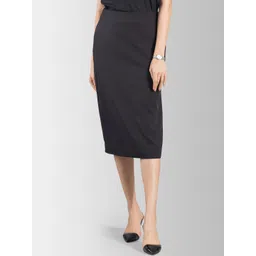 FableStreet Women Black Solid A-Line Skirt-picture-22