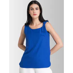 FableStreet Women Blue Solid Top-picture-23