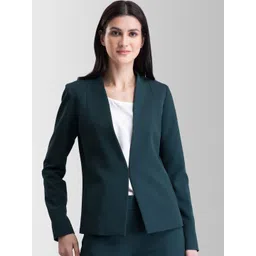FableStreet Women Green Tailored Blazer-picture-18