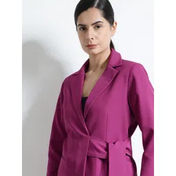 FableStreet Women Lapel Collar Solid Tailored Jacket-picture-39