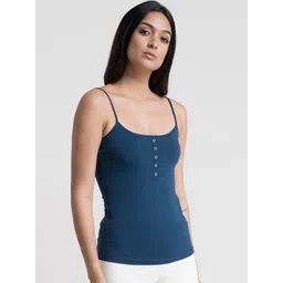 FableStreet Women Navy Blue Solid Camisole image 4