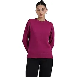 fablestreet Women Pullover Sweater | Loose Fit Round Neck Solid Design | Soft Acrylic Fabric & Ribbed Hemline for Autumn-Winter Casual & Everyday Wear-picture-11