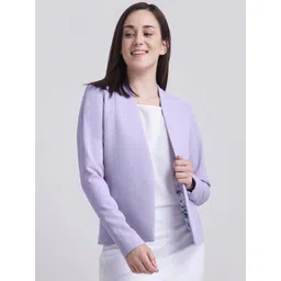 FableStreet Women Purple Anti-Wrinkle and Stretchable Formal Blazer-picture-38