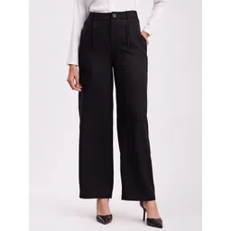 FableStreet Women Relaxed High-Rise Pleated Parallel Trousers-picture-26