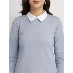 FableStreet Women Solid Cotton T-shirt image 4