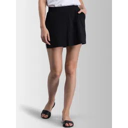 FableStreet Women Solid Straight Mini Skirt With Attached Inner Shorts-picture-34
