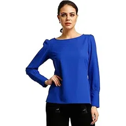 fablestreet Women's Polyester Solid Long Sleeve Regular Fit Top-picture-41