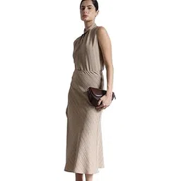 fablestreet Women's Top and A-line Skirt Co-ords Set- Brown-picture-26