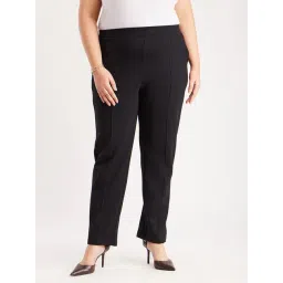 Fablestreet X Black Mid Rise Formal Trousers-picture-10